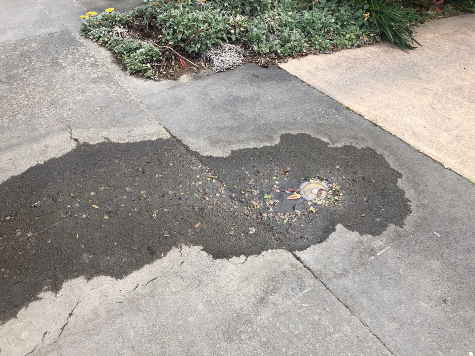 The photograph attached to this water leak report
