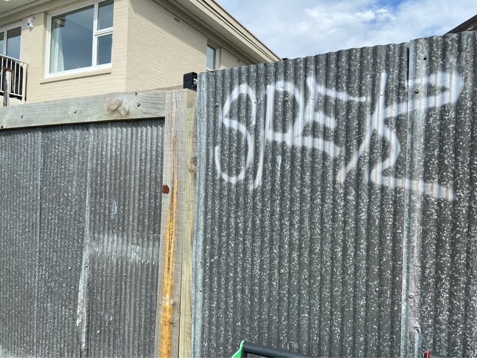 The photograph attached to this graffiti report