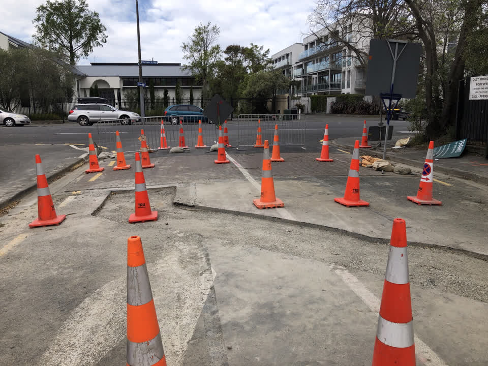The photograph attached to this road blockage report