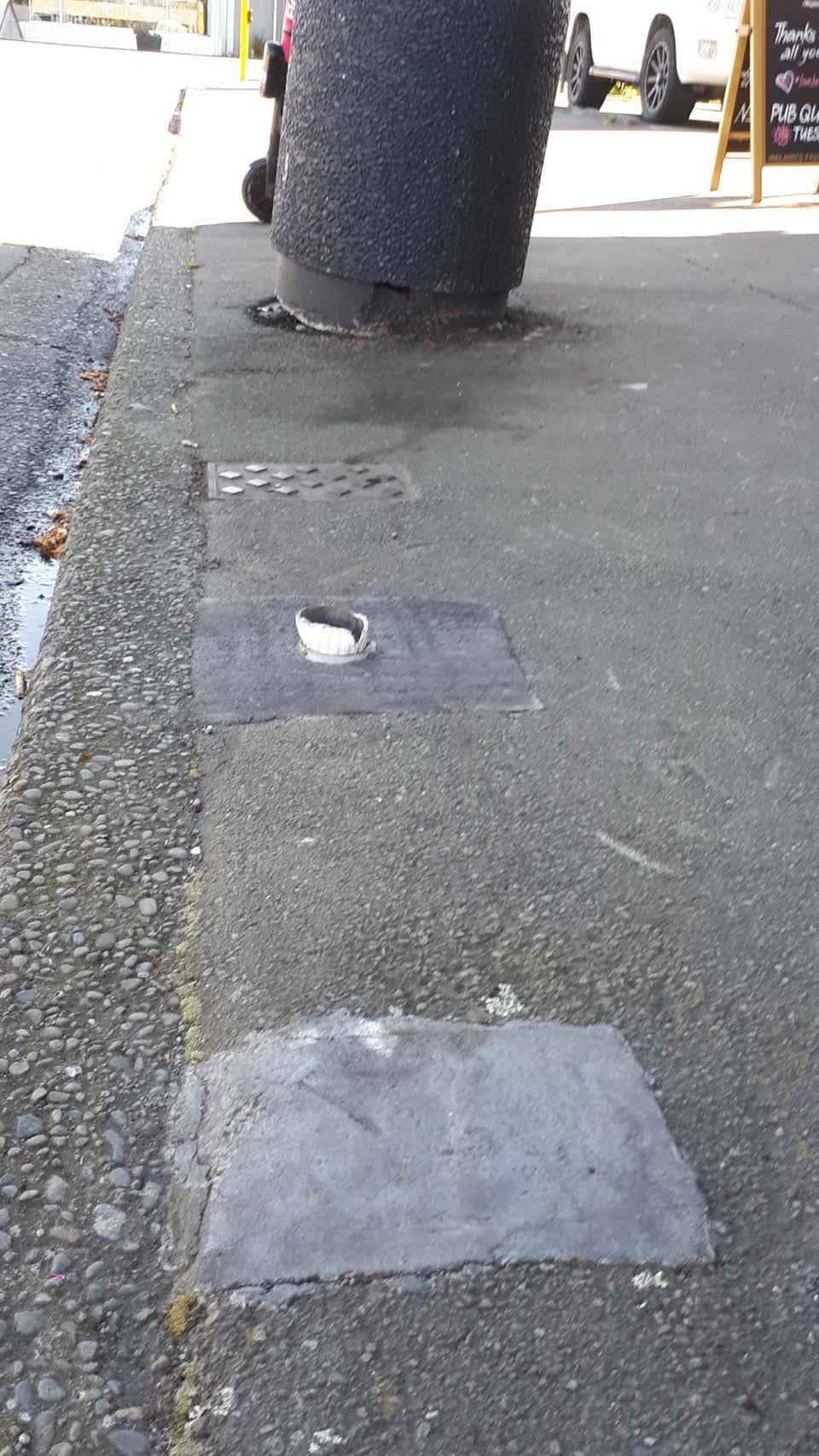 The photograph attached to this damaged street sign report