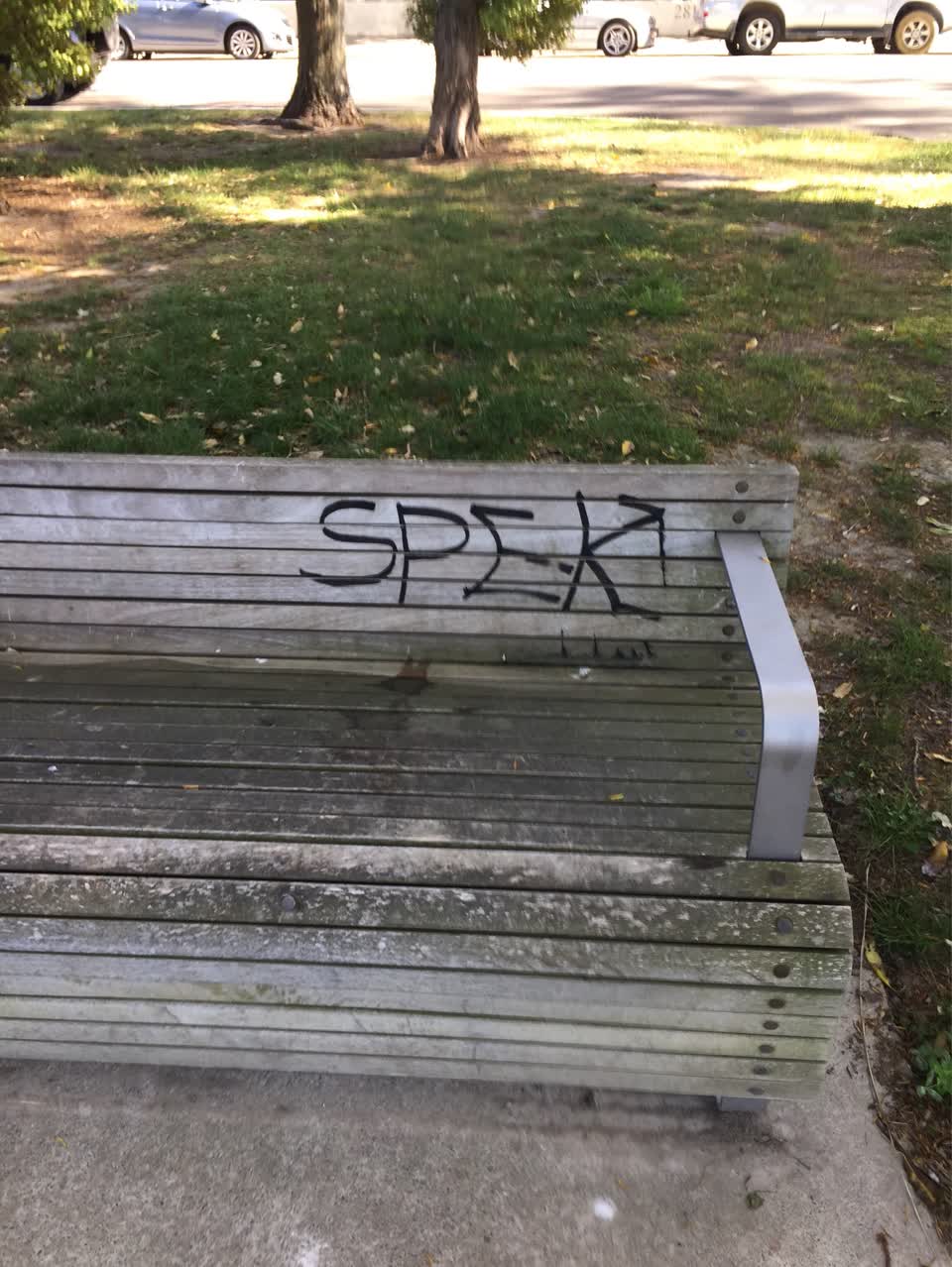 The photograph attached to this graffiti report