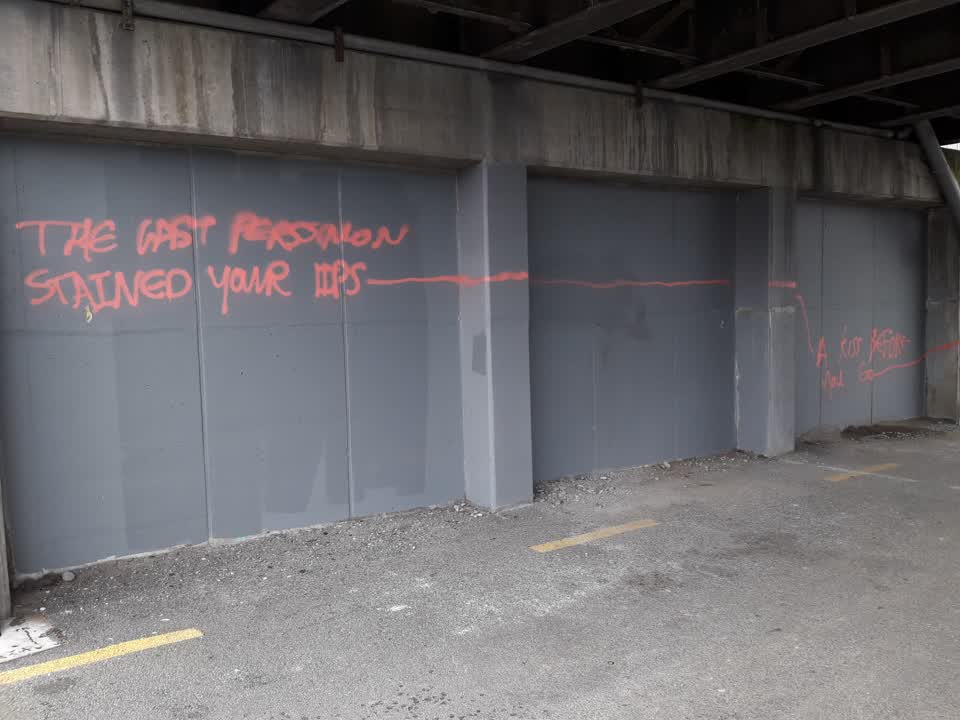 The photograph attached to this graffiti report