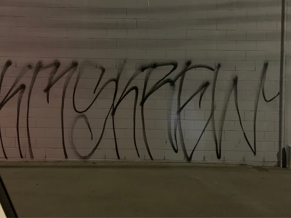 The photograph attached to this graffiti report