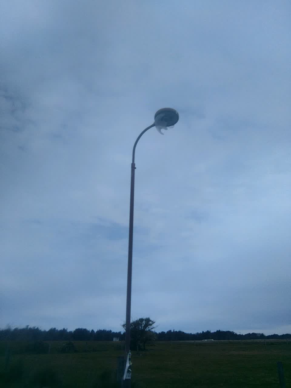 The photograph attached to this street light outage report
