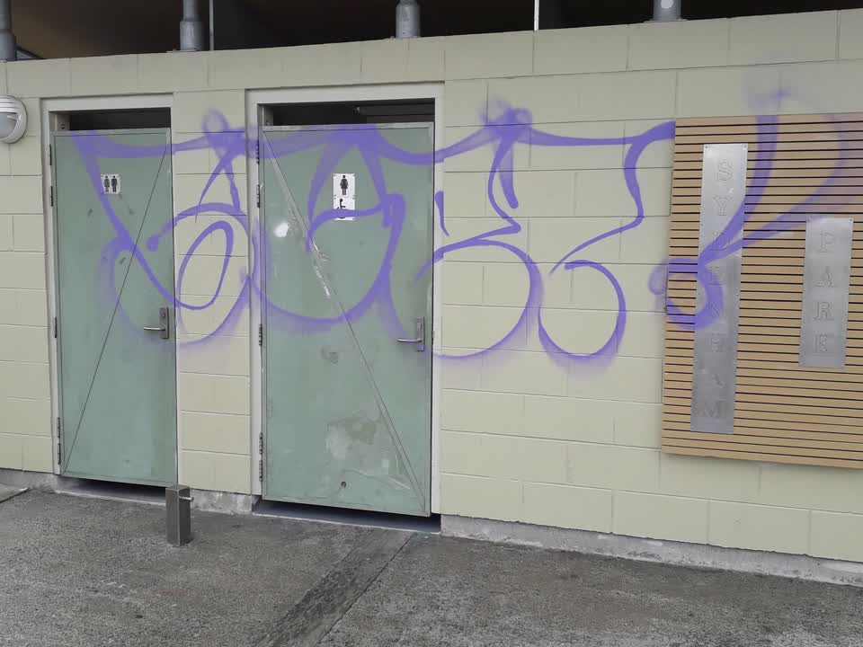 The photograph attached to this graffiti report