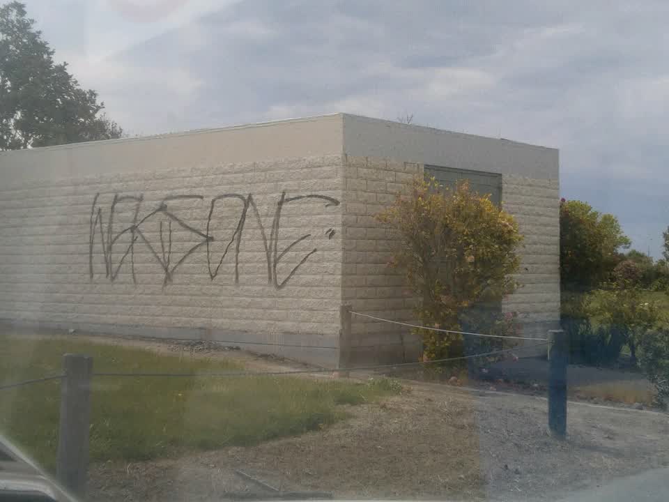 The photograph attached to this graffiti report