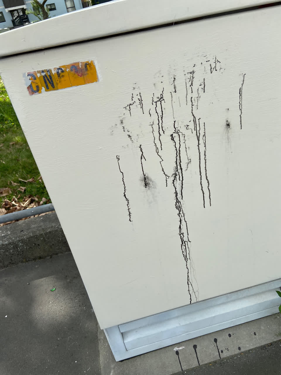 The photograph attached to this graffiti report