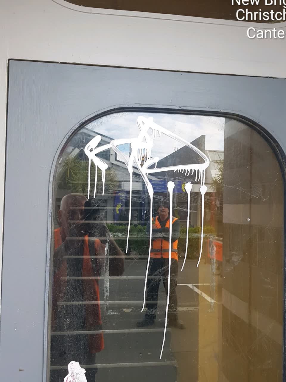 The photograph attached to this graffiti report