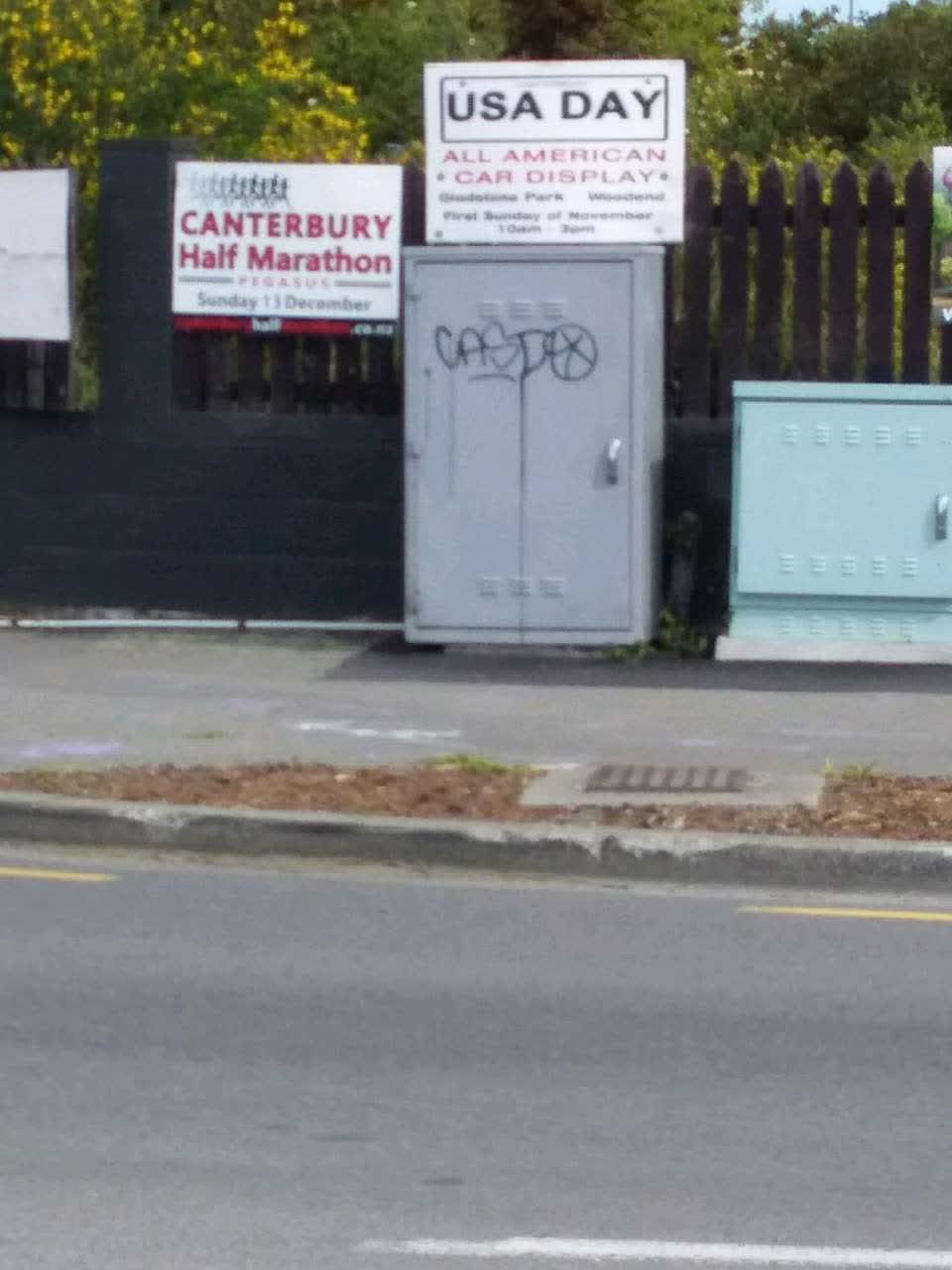 The photograph attached to this graffiti report