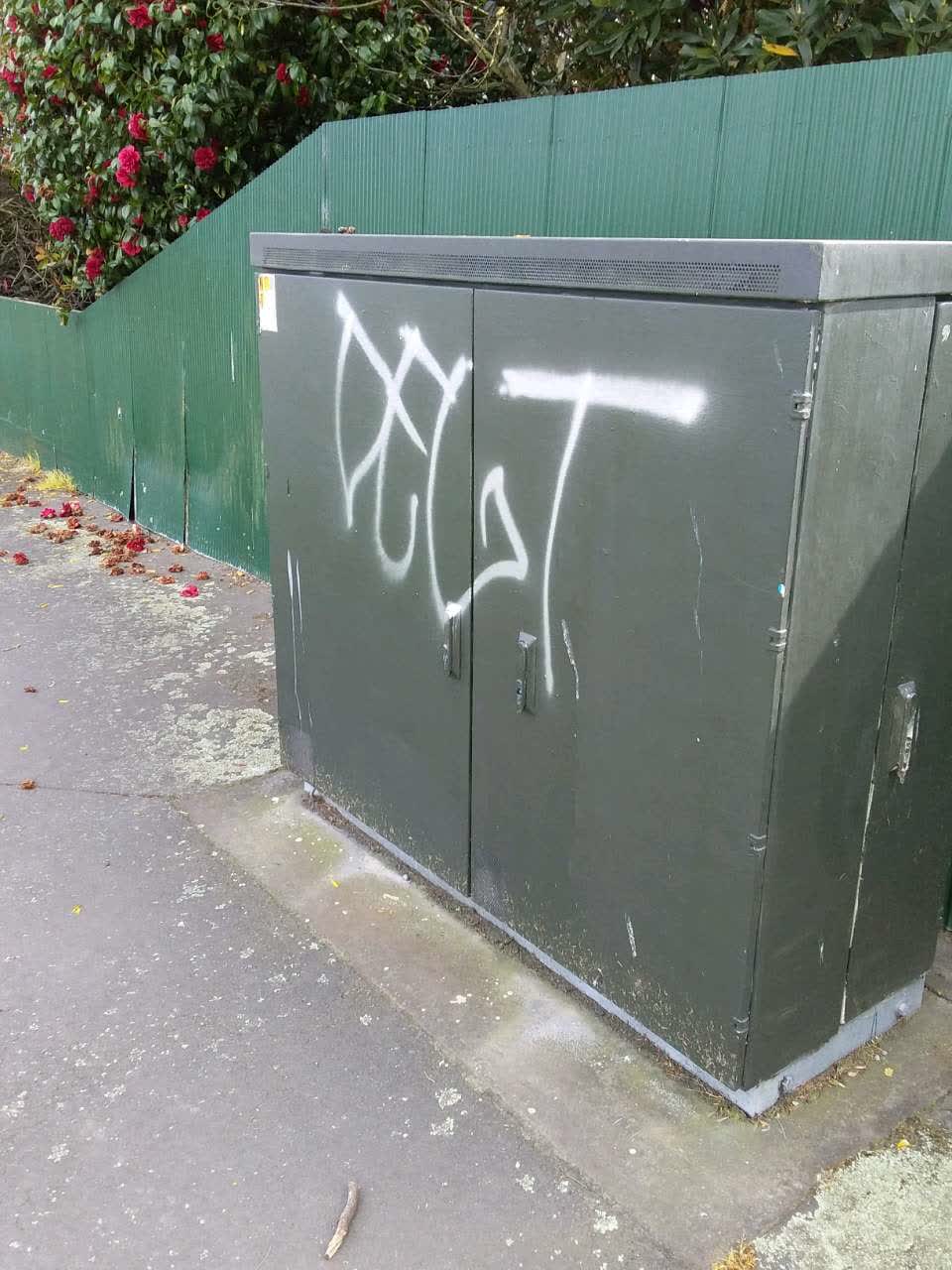 The photograph attached to this graffiti report