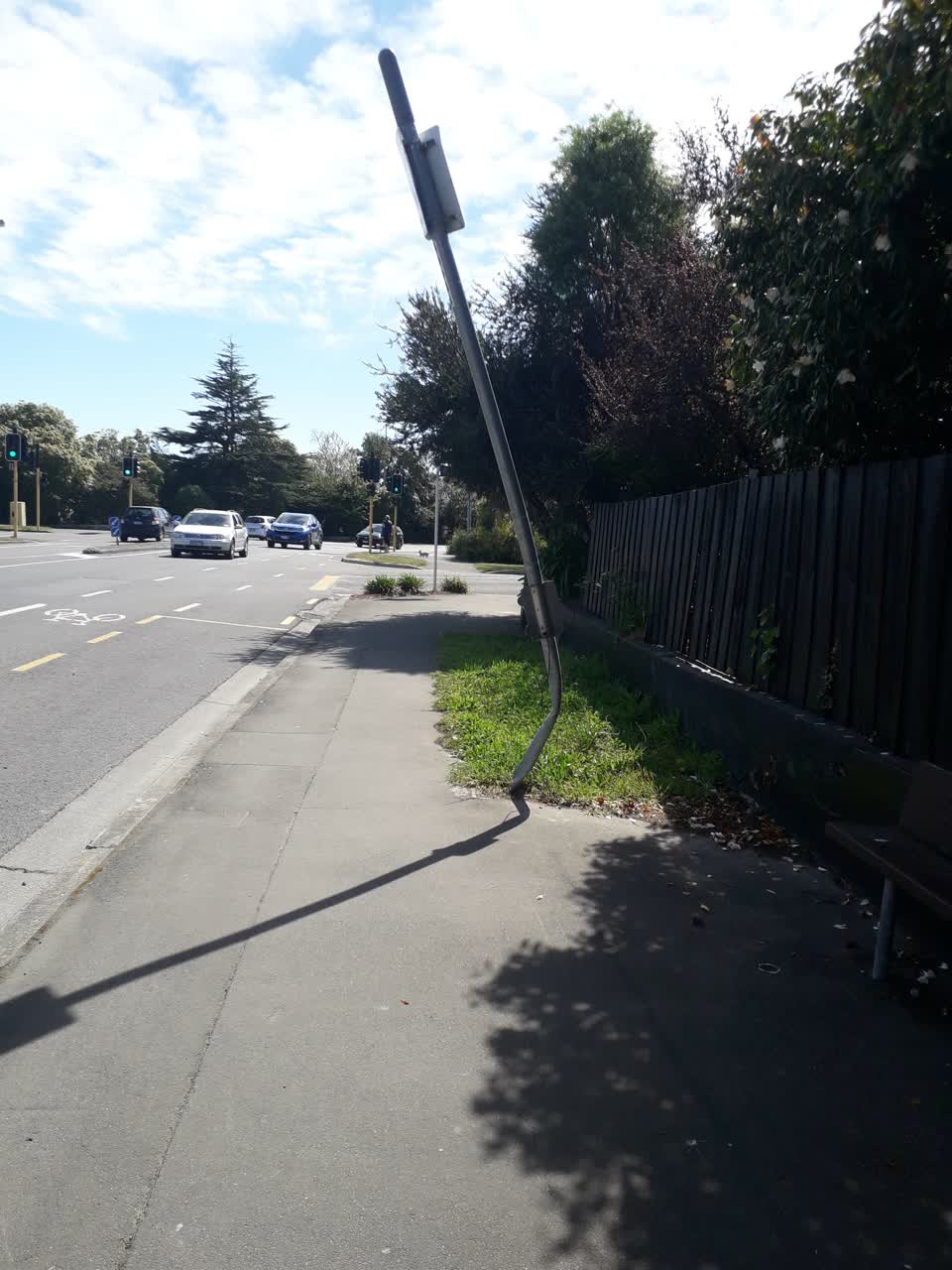 The photograph attached to this poles and signage - general report