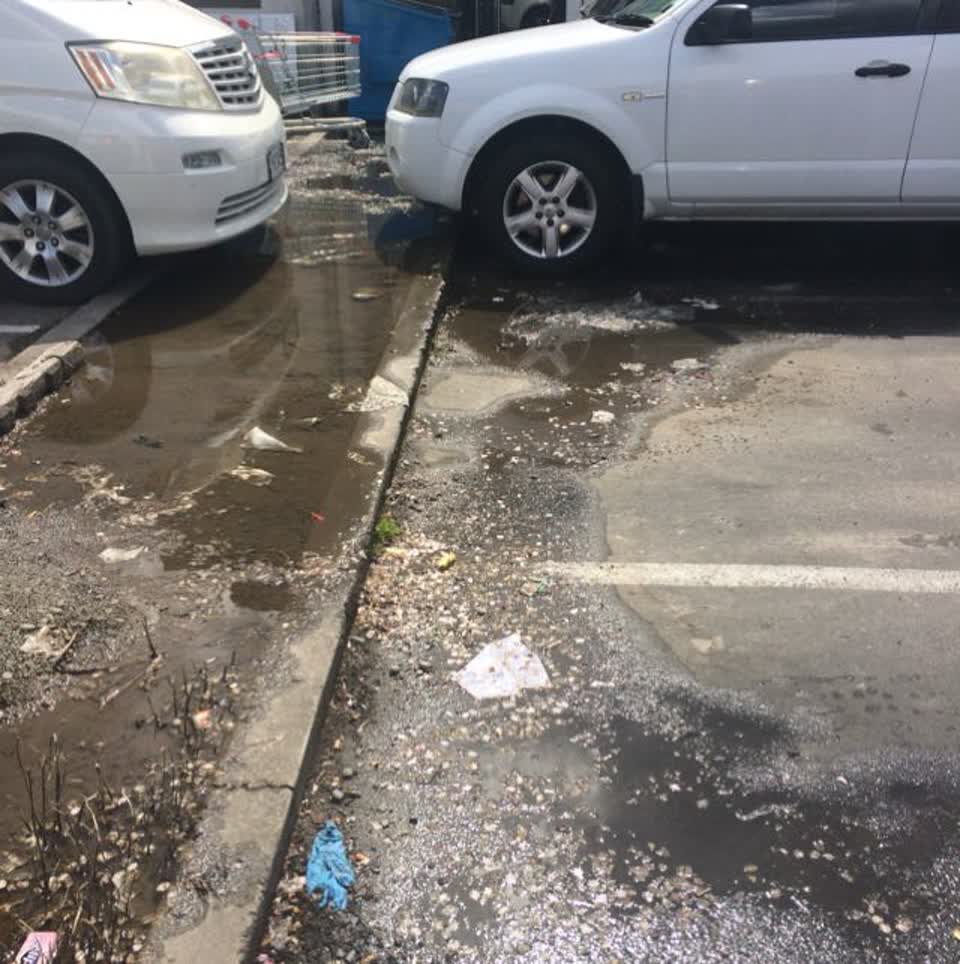 The photograph attached to this water leak report