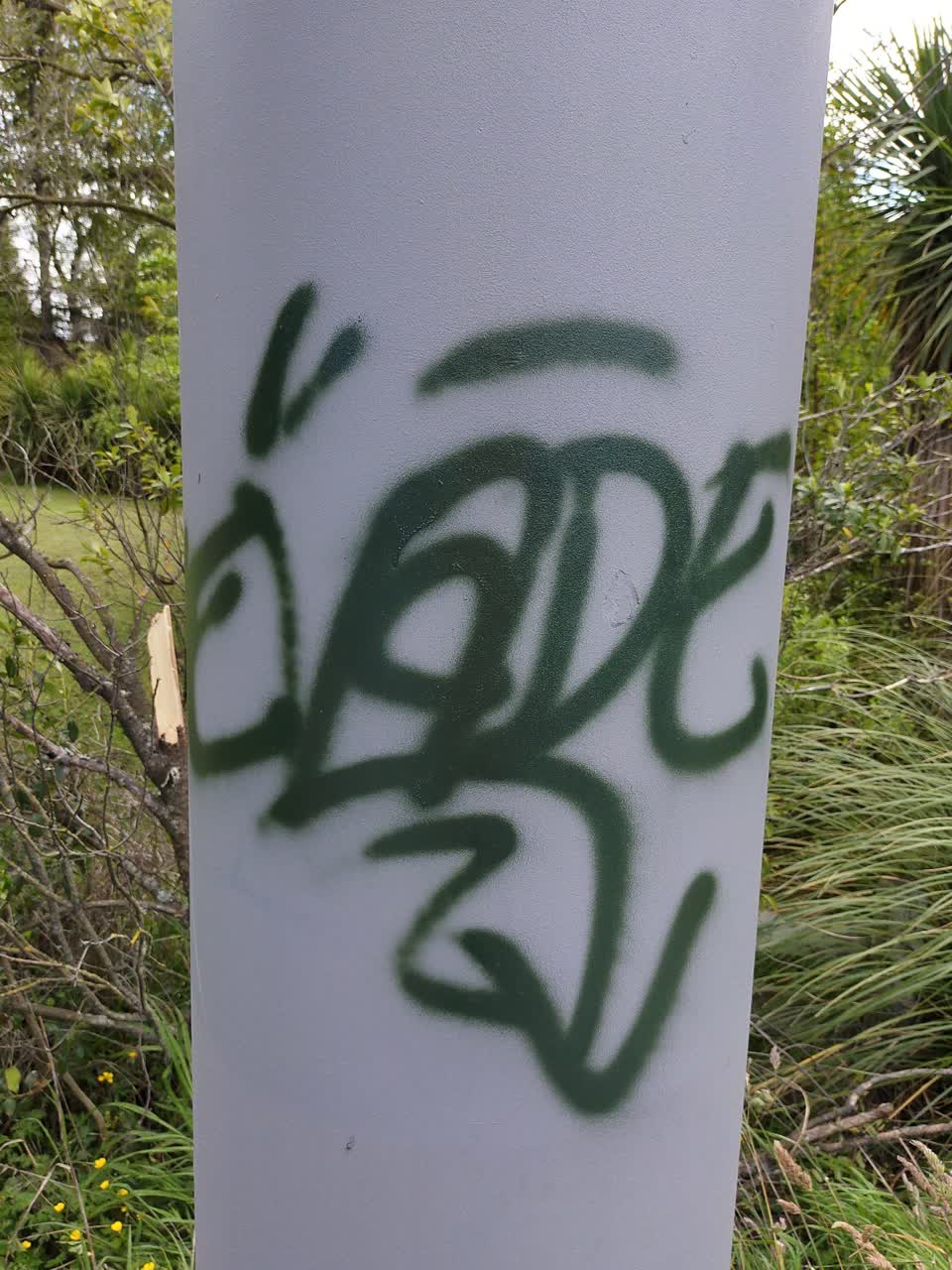 The photograph attached to this graffiti report