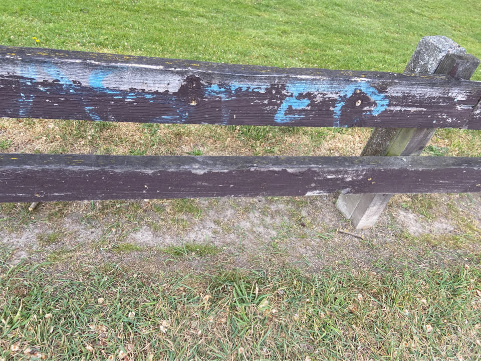The photograph attached to this graffiti report