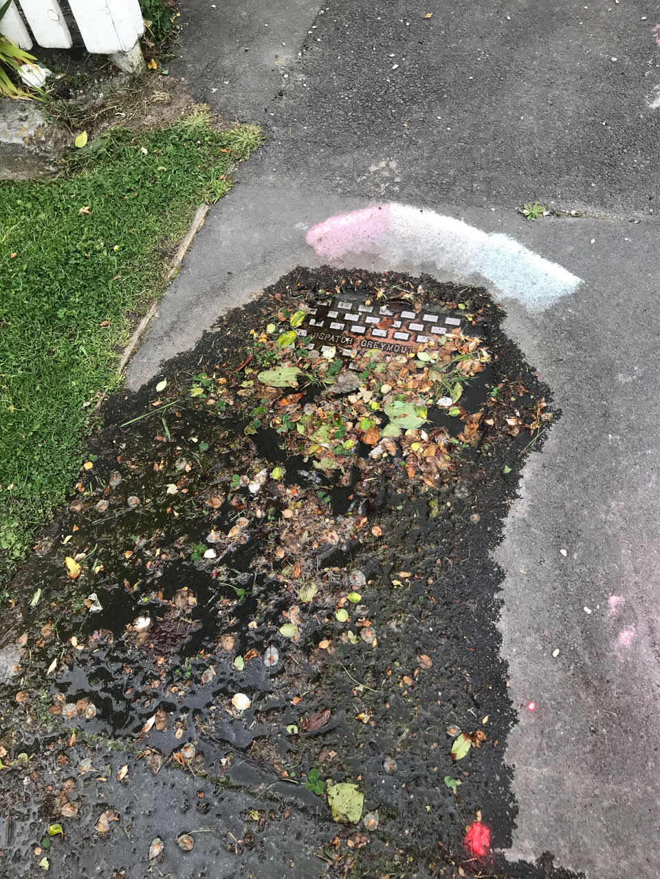 The photograph attached to this water leak report