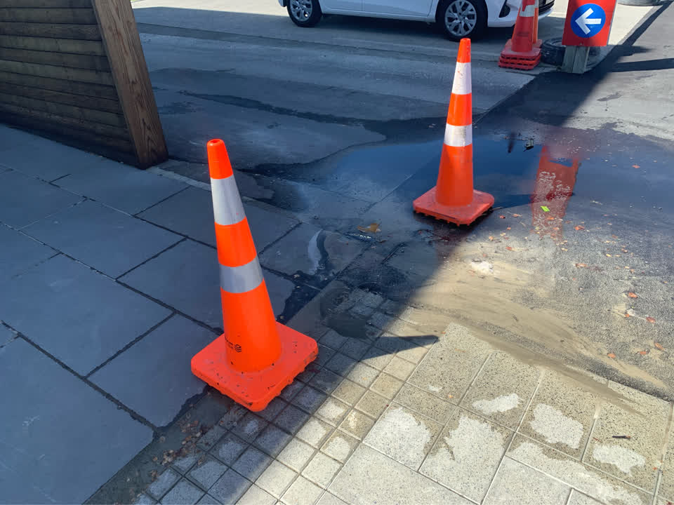 The photograph attached to this water leak report