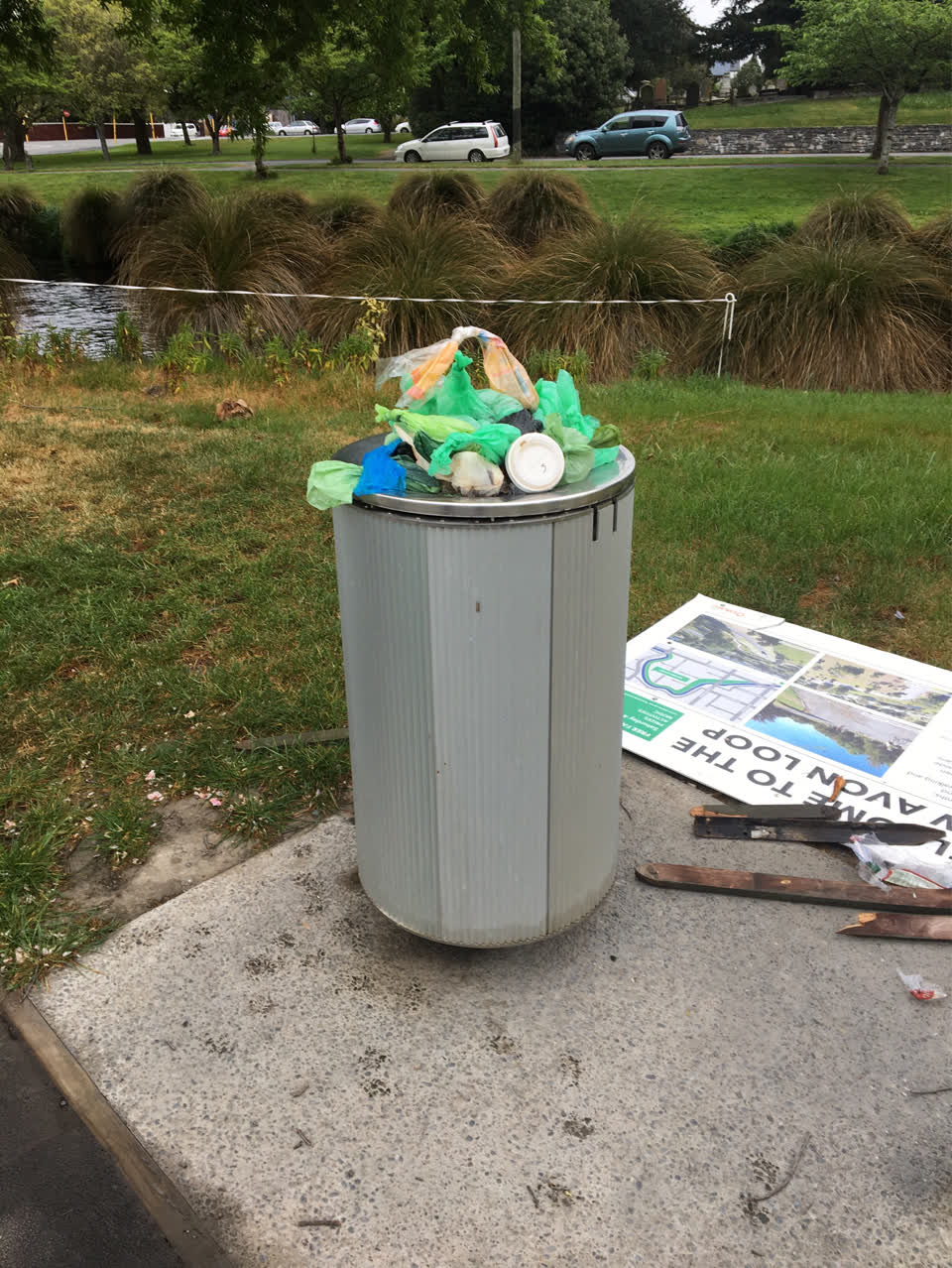 The photograph attached to this rubbish and bins - general report