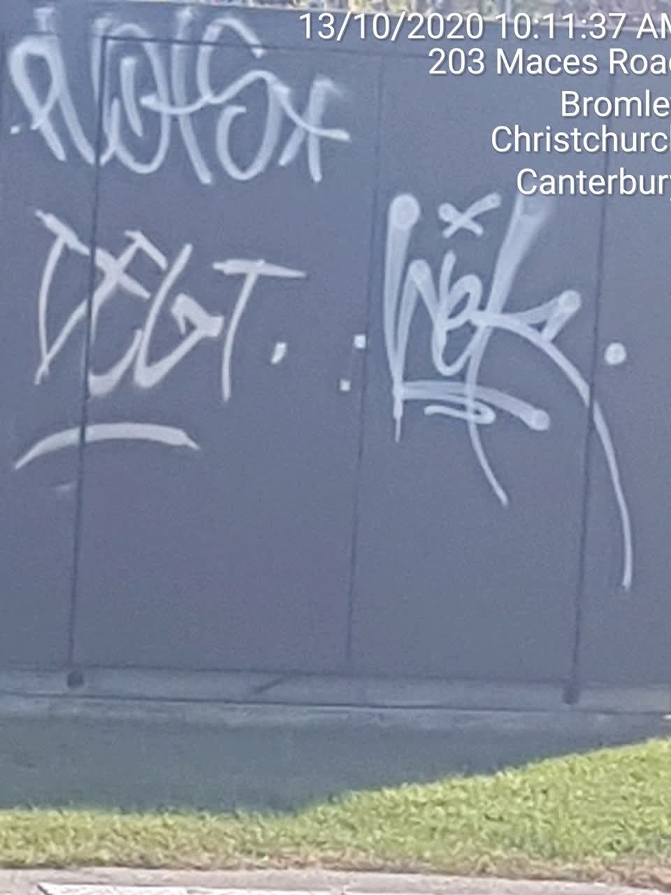 The photograph attached to this graffiti report