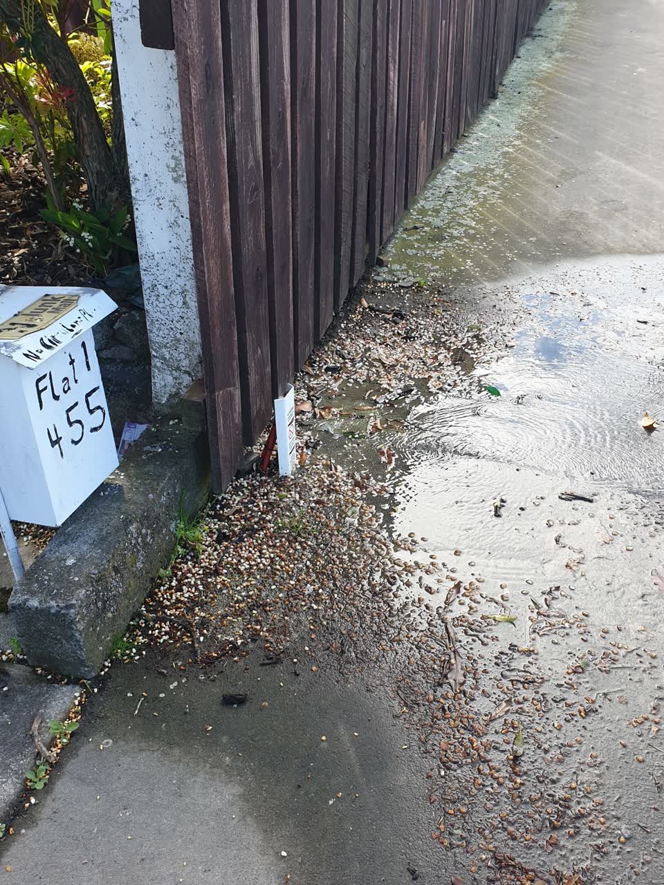 The photograph attached to this water leak report