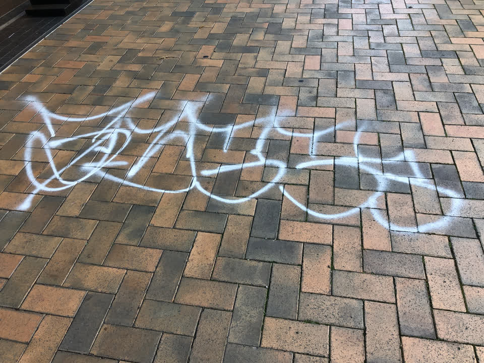 The photograph attached to this graffiti report