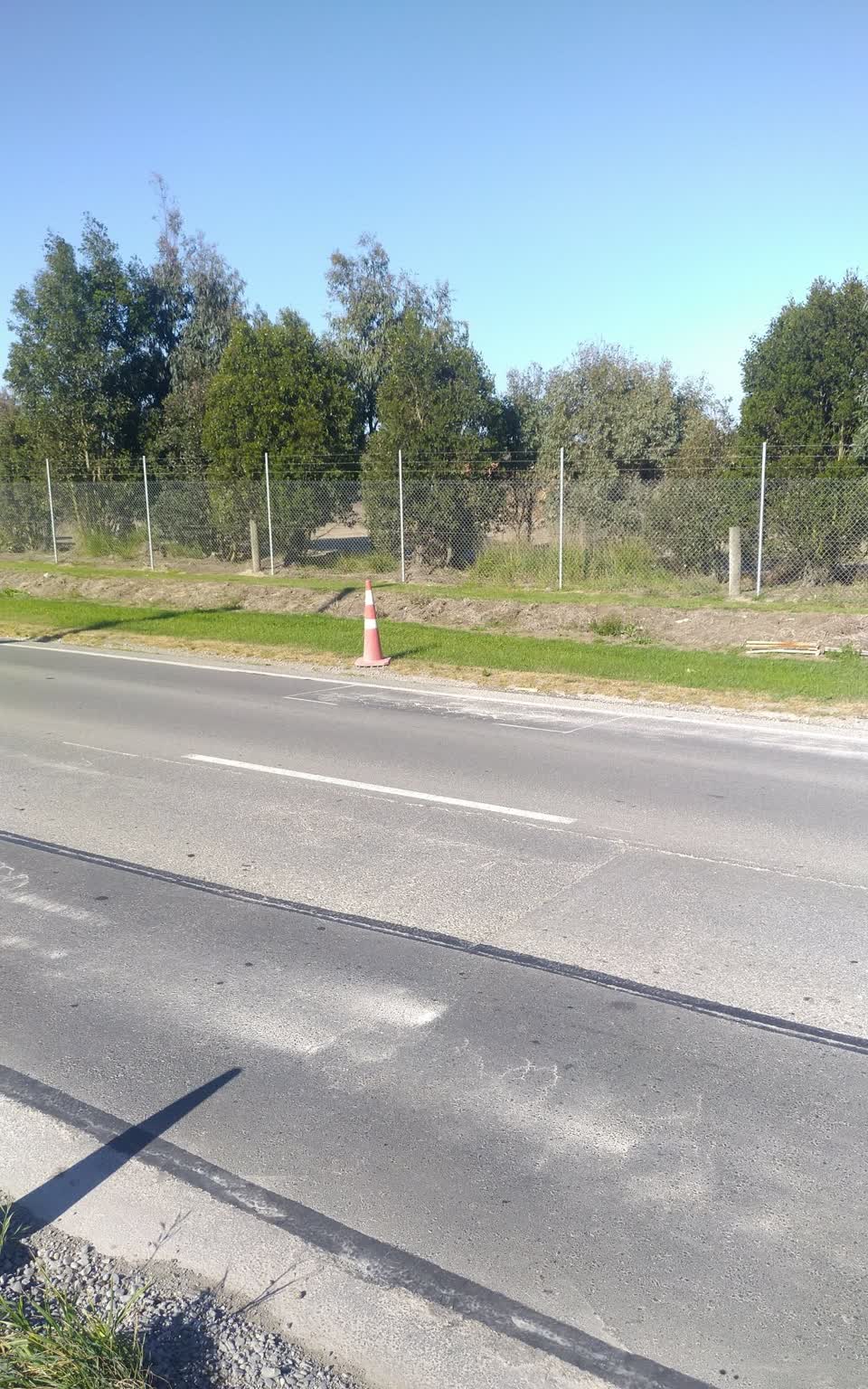 The photograph attached to this damaged road report