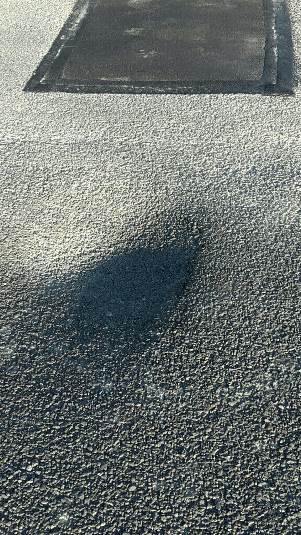The photograph attached to this pothole report