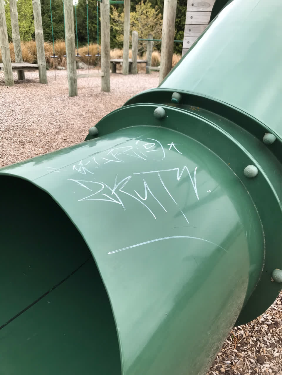 The photograph attached to this graffiti report