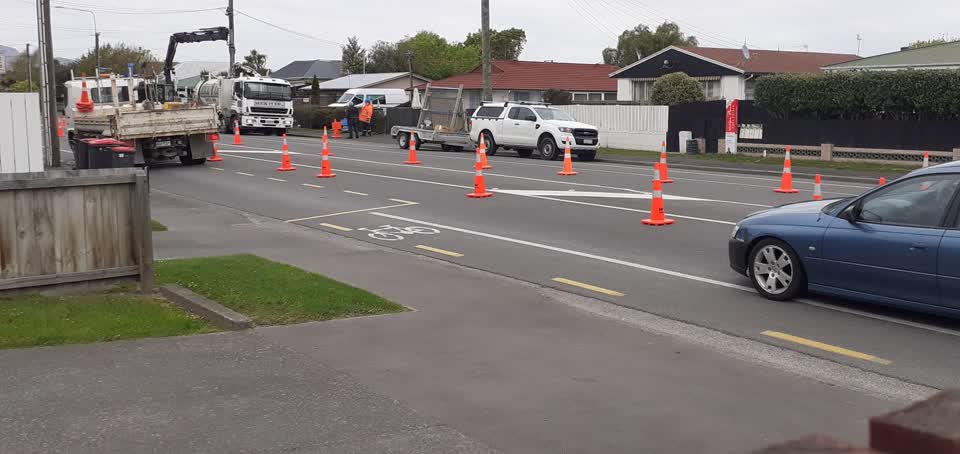 The photograph attached to this road blockage report