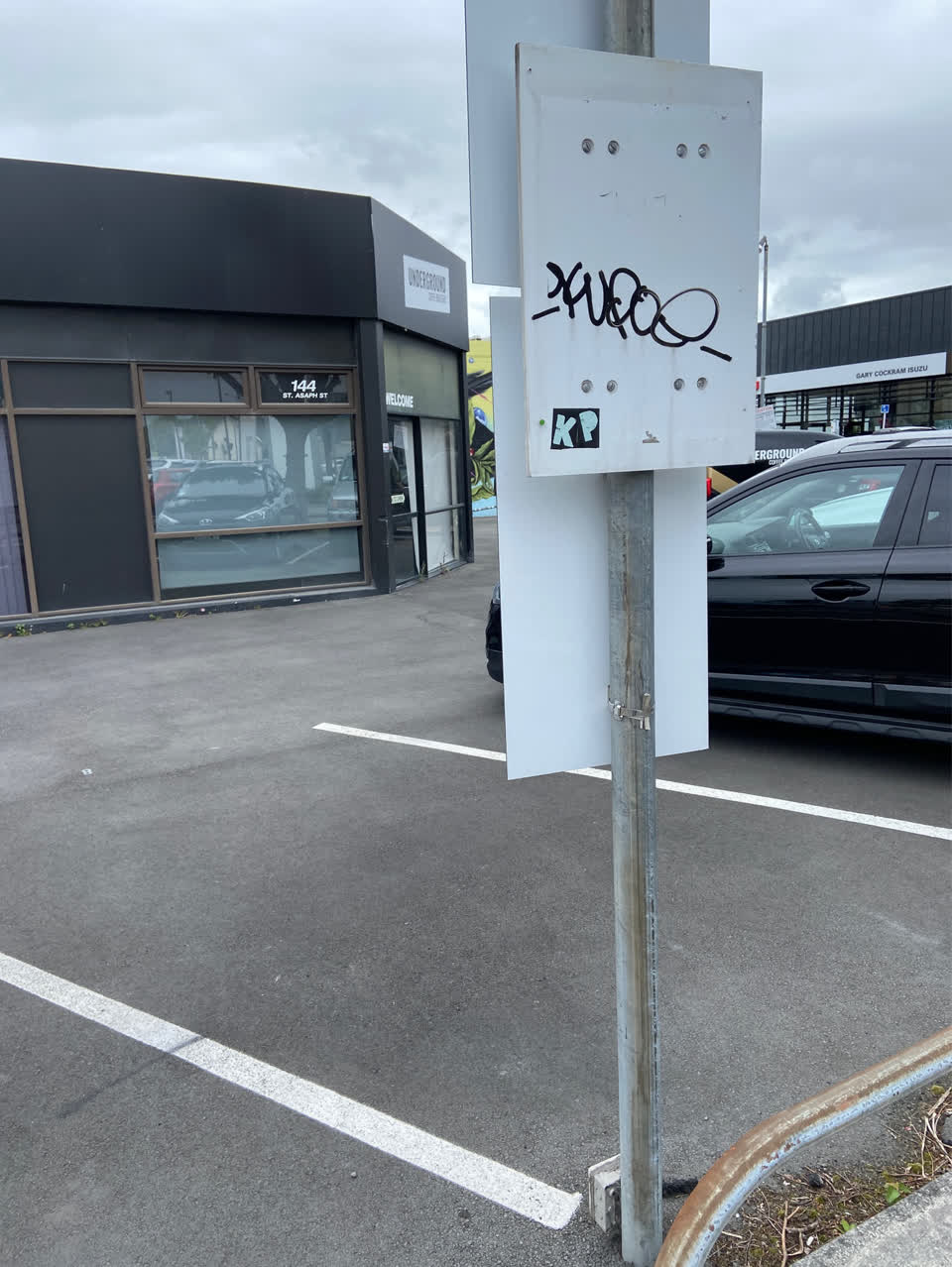 The photograph attached to this graffiti report