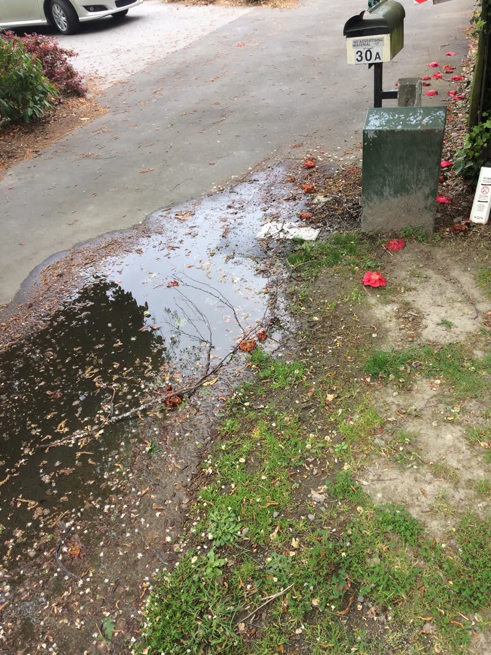The photograph attached to this water leak report
