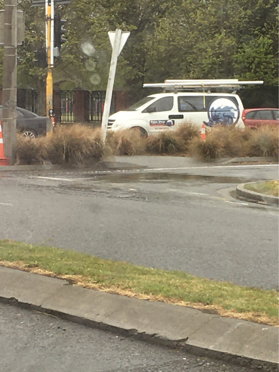 The photograph attached to this damaged road report