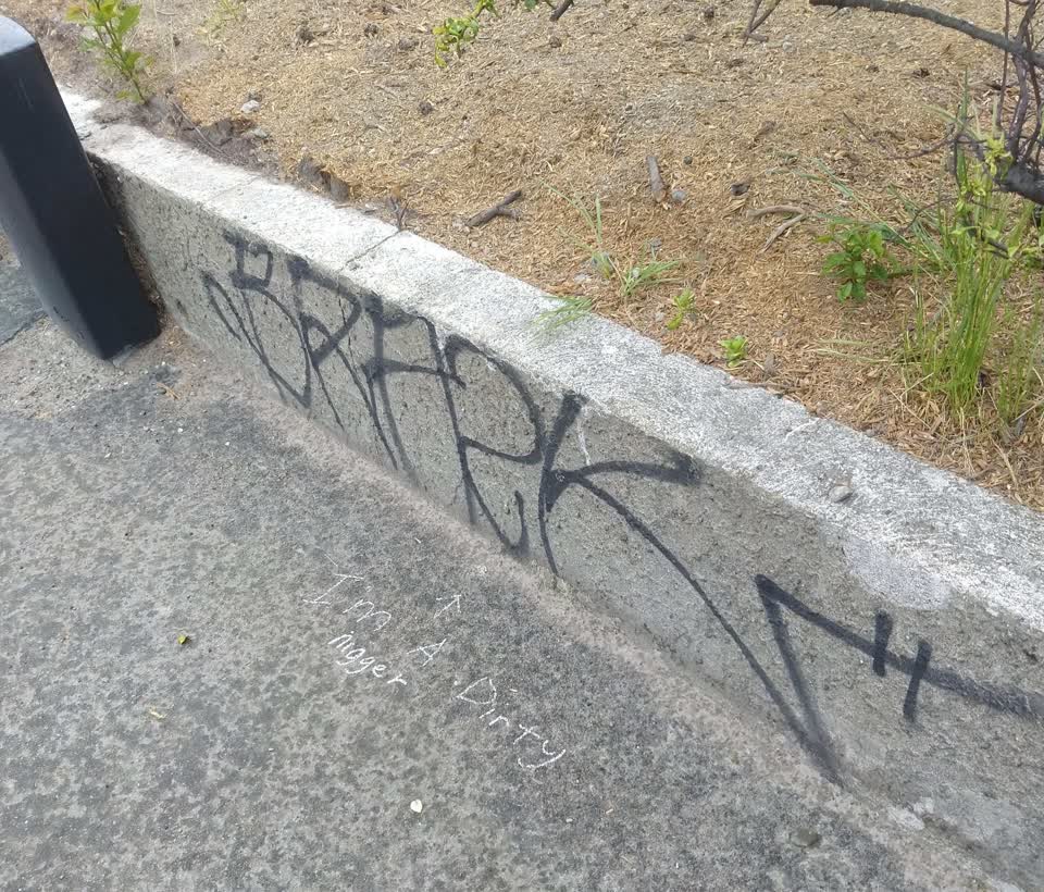 The photograph attached to this graffiti report