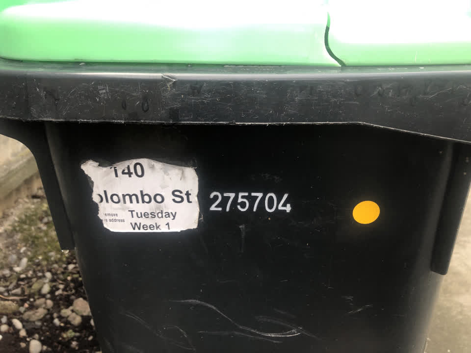 The photograph attached to this rubbish and bins - general report