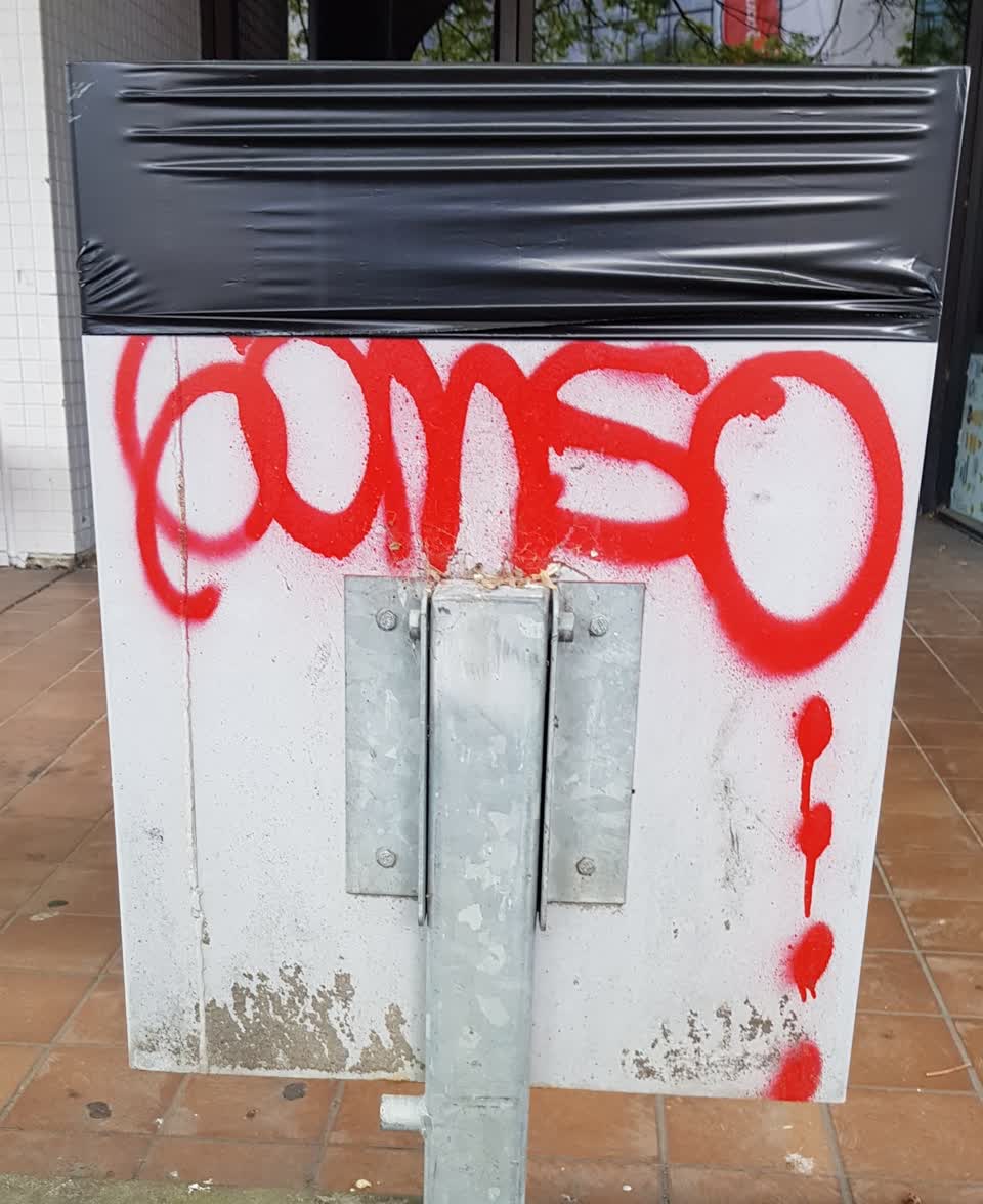 The photograph attached to this graffiti report