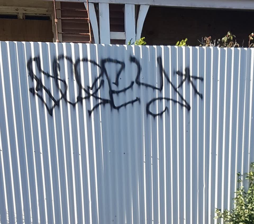 The photograph attached to this graffiti report