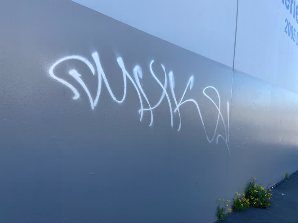 The photograph attached to this graffiti report