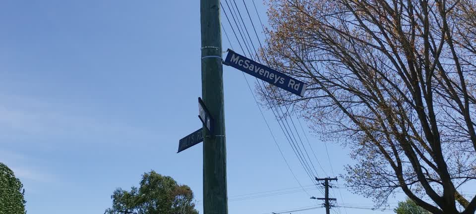 The photograph attached to this poles and signage - general report