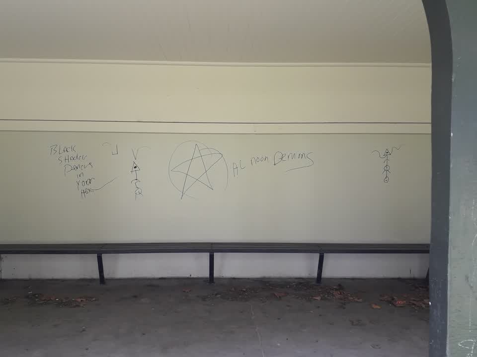 The photograph attached to this graffiti report