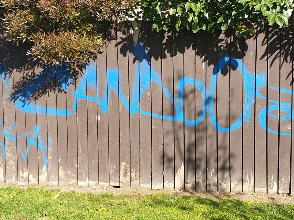 The photograph attached to this graffiti report