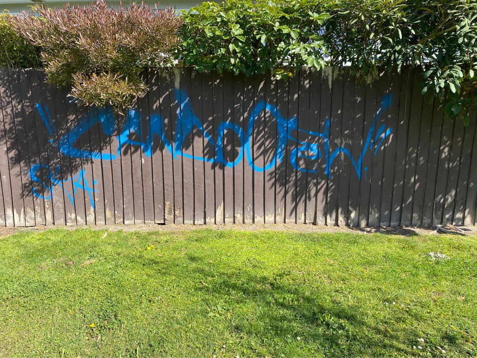 The photograph attached to this graffiti report