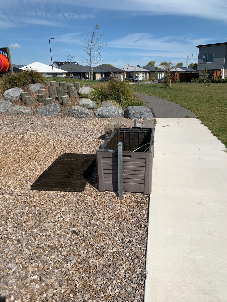 The photograph attached to this playground equipment report