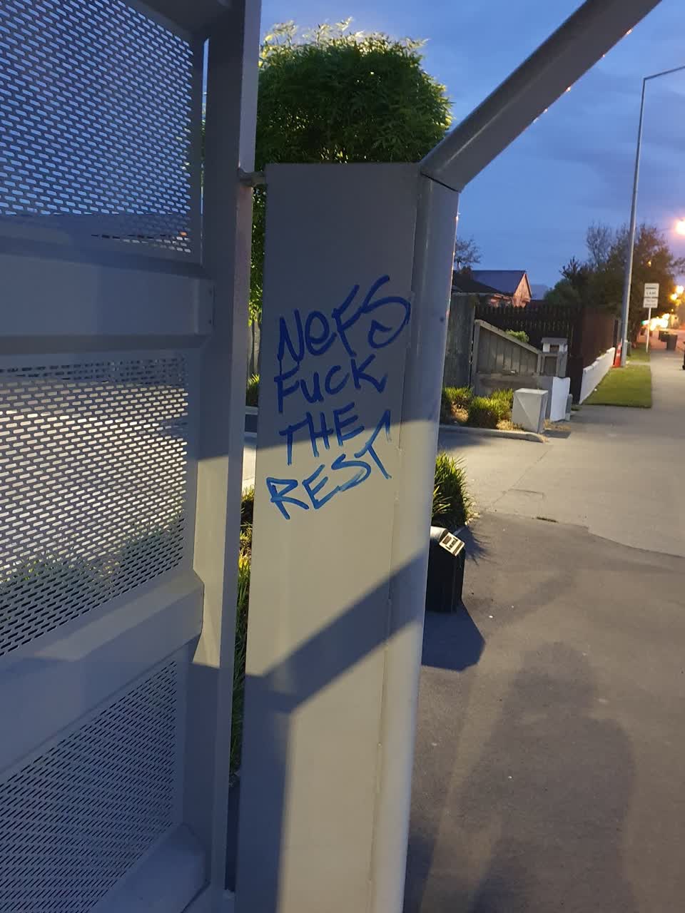 The photograph attached to this graffiti report