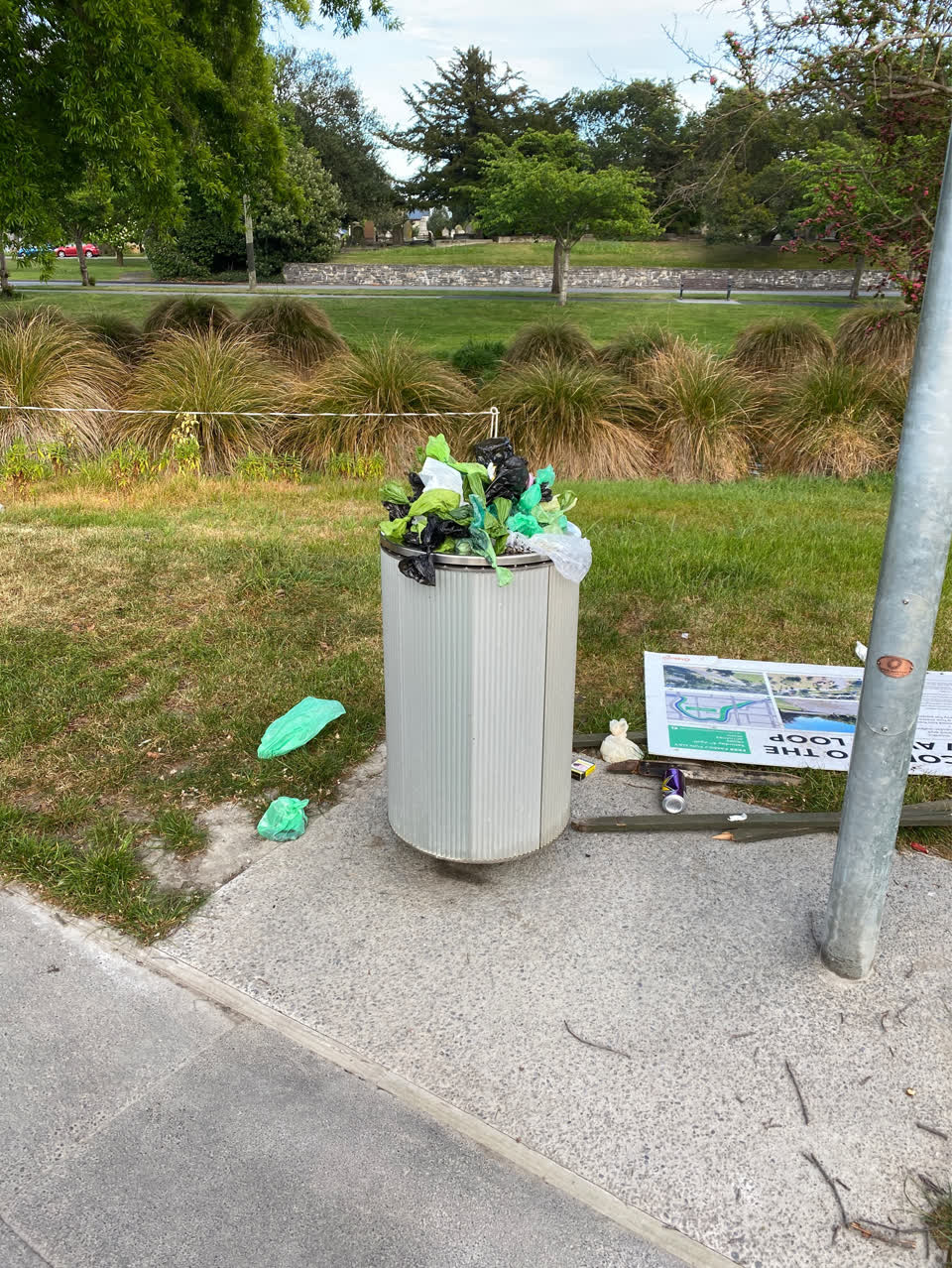 The photograph attached to this rubbish and bins - general report