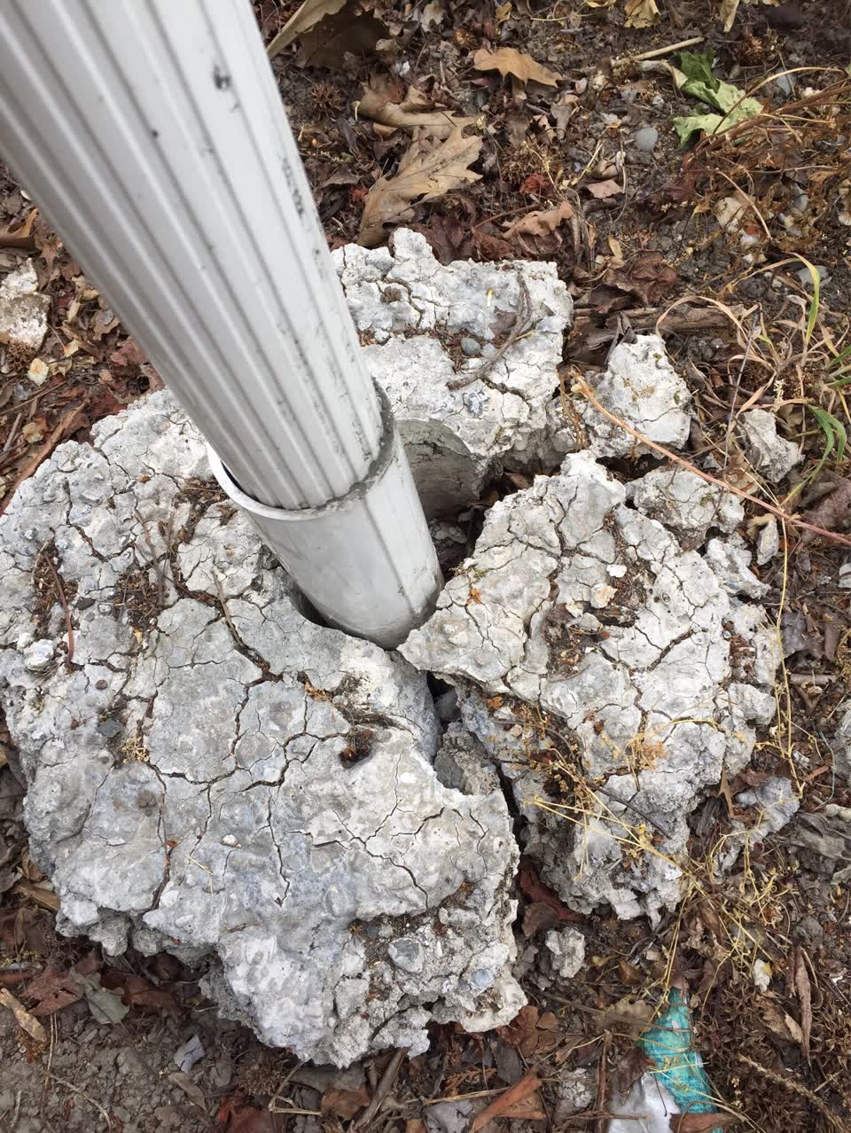The photograph attached to this poles and signage - general report
