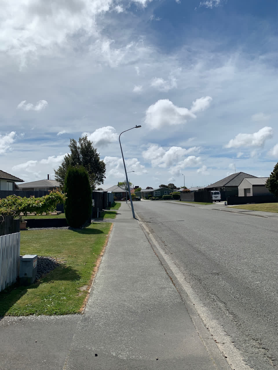 The photograph attached to this street light outage report