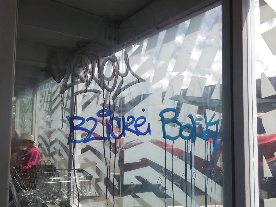 The photograph attached to this graffiti report