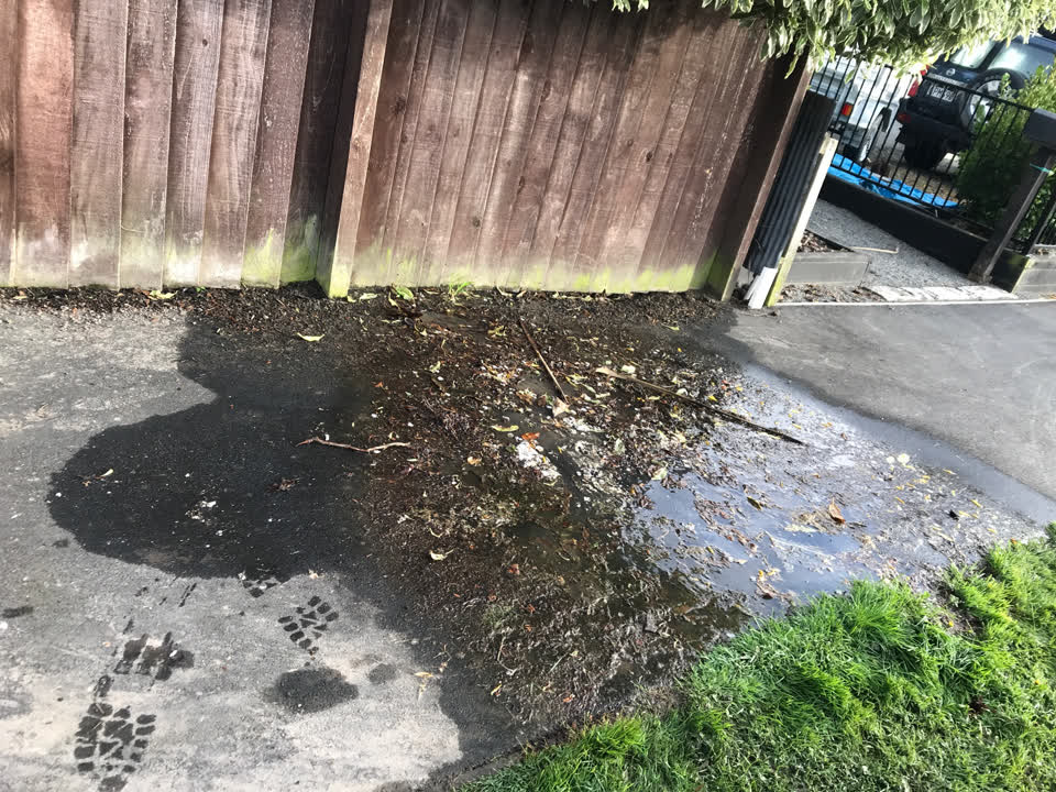 The photograph attached to this water leak report