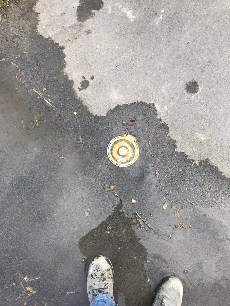 The photograph attached to this water leak report