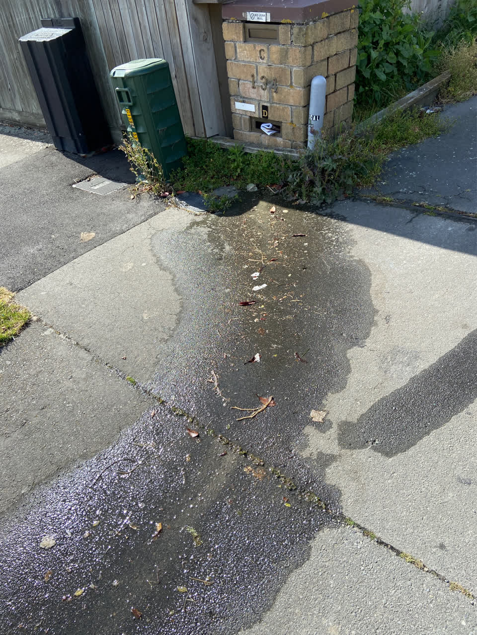 The photograph attached to this water leak report
