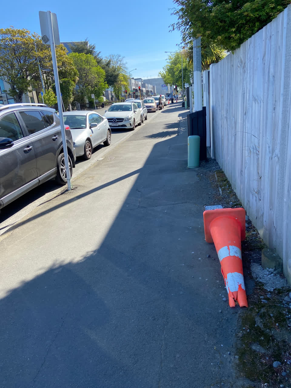 The photograph attached to this poles and signage - general report